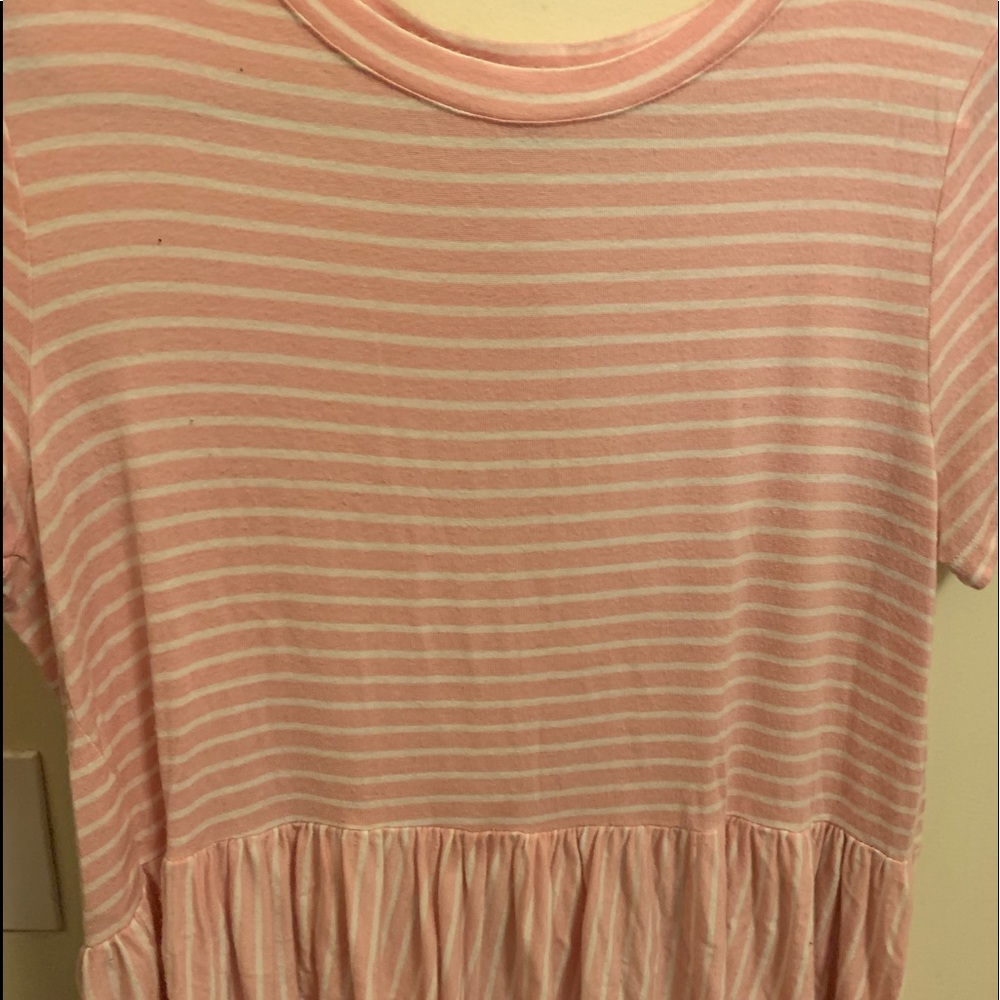 Pink and white striped shirt